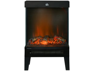 Cheminée électrique sur pied 2000 w, effet flamme led réglable, thermostat, noire