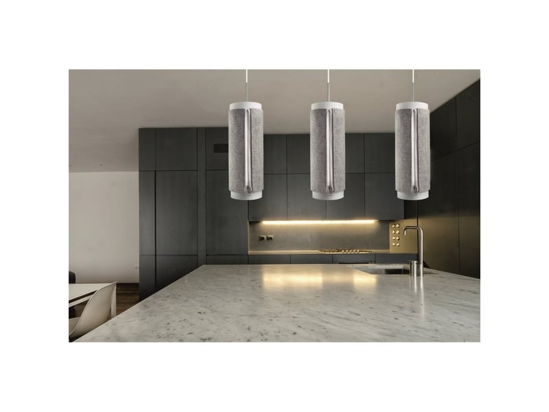  Lampe suspension en feutre zip star 52cm gris  - Conforama E