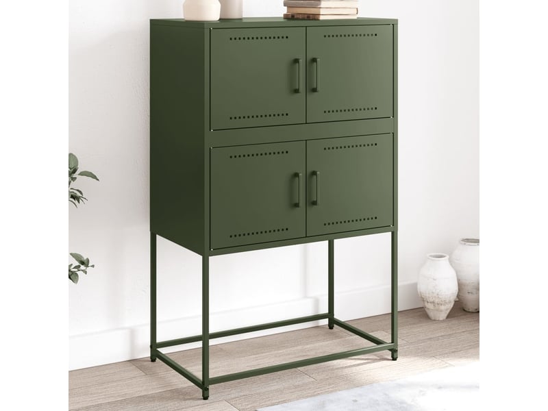  Buffet - bahut - meuble de rangement vert olive 68,5x38,5x107 cm acier  - Conforama B