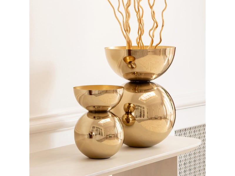  Vase design brillant edda 43cm doré  - Conforama B