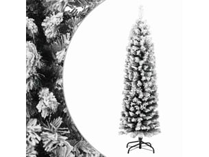 Sapin de noël artificiel, arbre de noël mince flocon de neige vert 150 cm pvc