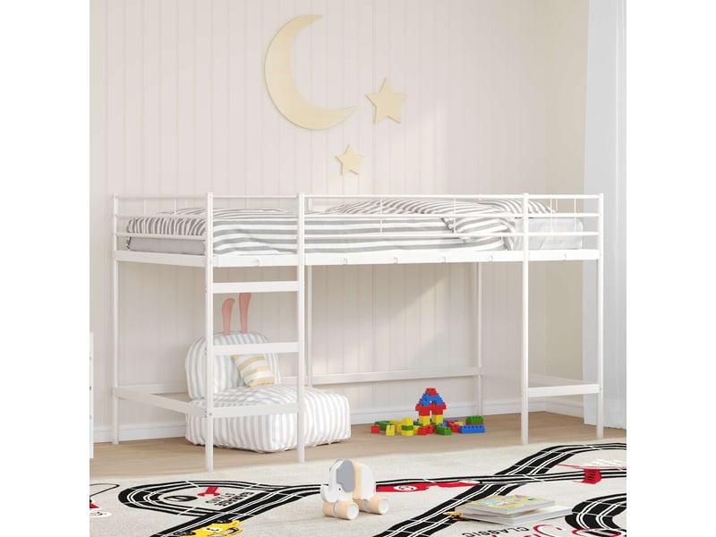  Lit mezzanine pour enfants - lit jeune uni blanc 90 x 200 cm acier  - Conforama B