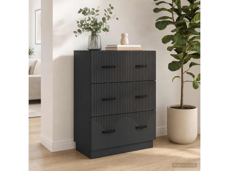  Armoire de rangement bureau, armoire à tiroirs noir 66 x 34,5 x 87 cm bois d'ingénierie  - Conforama B