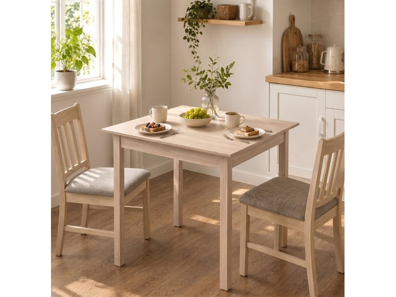  Table de salle à manger carrée pour 2 personnes avec patins antidérapants, style campagne, bois de pin, 75 × 75 × 76 cm  - Conforama C