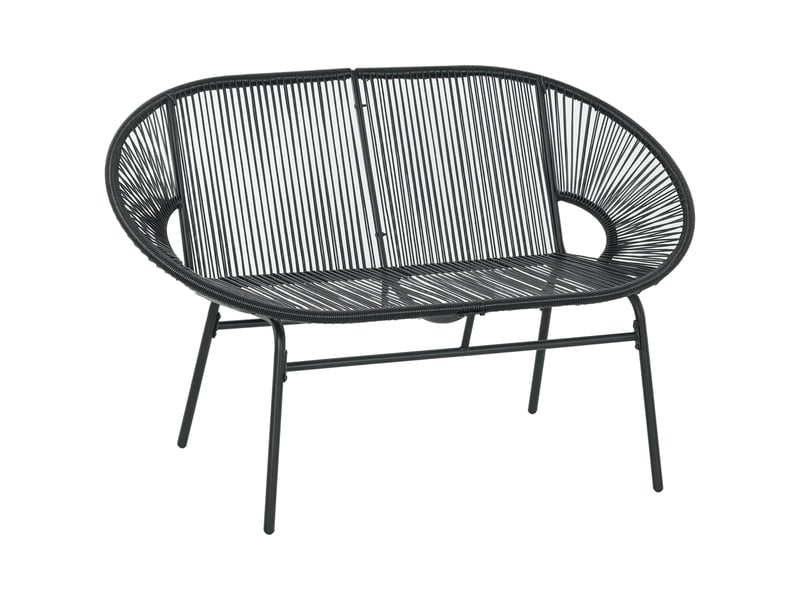  Banc de jardin 2 places en résine tressée et acier noir 132 x 72 x 83 cm  - Conforama A
