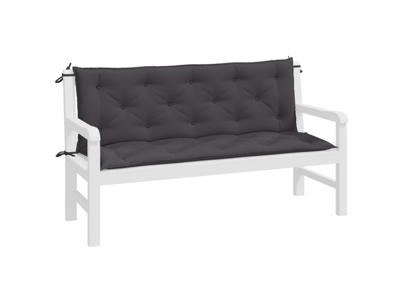 Lot de 2 coussins de banc de jardin, coussins d'assise anthracite tissu oxford cf58627 - Conforama D