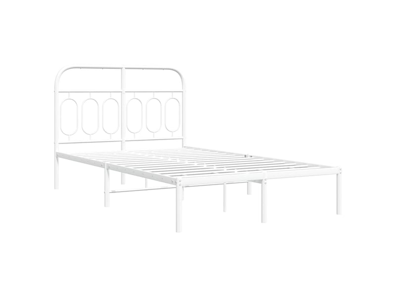 Lit double- lit adulte - cadre de lit métal sans matelas et tête de lit blanc 120x190 cm - Conforama B