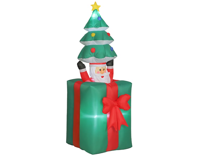  Décoration de noël gonflable avec lumières led, en polyester, pour une utilisation intérieure et extérieure, rouge et verte  - Conforama A