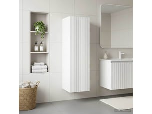 Cabinet salle de bain mural, meuble de rangement blanc 33x34.5x100 cm shl9743