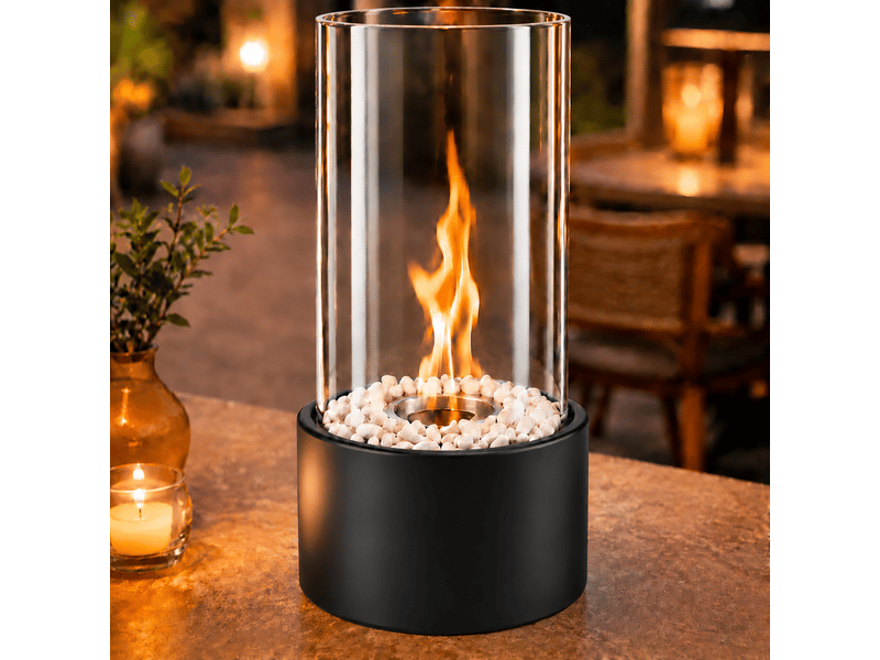  Zmh cheminée éthanol de table noir 16x26.9cm cheminée décorative pour intérieur et extérieur  - Conforama B