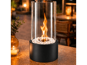 Zmh cheminée éthanol de table noir 16x26.9cm cheminée décorative pour intérieur et extérieur
