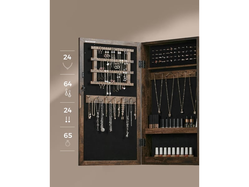  Miroir-armoire à bijoux mural oskar en bois rustique  - Conforama C
