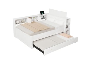 Lit gigogne 140x200 cm coloris blanc
