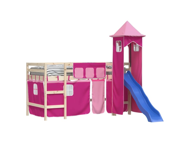  Rideaux pour lit mezzanine avec tour rose polyester cf44930  - Conforama D
