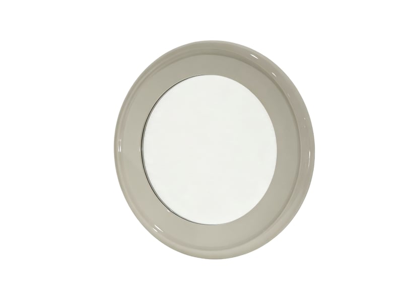  Miroir en mdf de 90 de diamètre, laqué latte crémeuse, haut brillant  - Conforama C