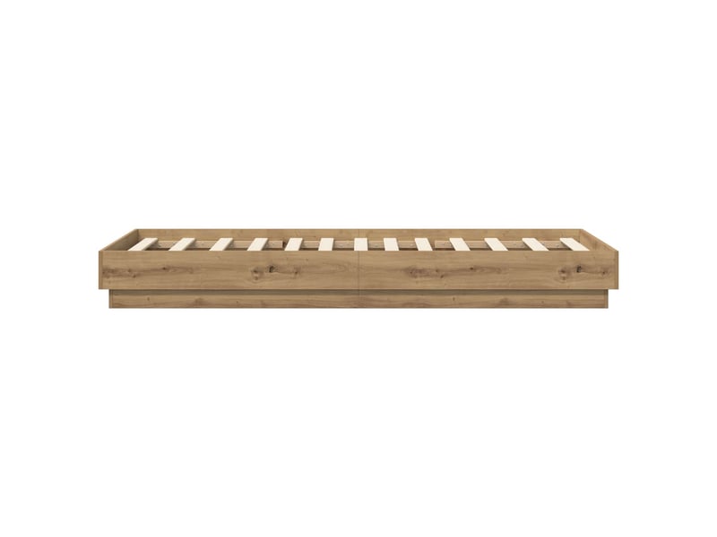  Lit simple- lit adulte -  cadre de lit au sol chêne artisanal 80 x 200 cm  - Conforama D