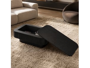 Table basse rectangulaire coloris noir <strong>WISHDOR</strong> <strong></strong> - 60 cmx98 cm