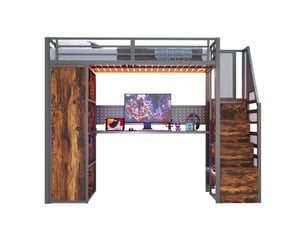 Lit mezzanine 90x200 cm <strong>MIVRAY </strong>  <strong></strong> coloris noir