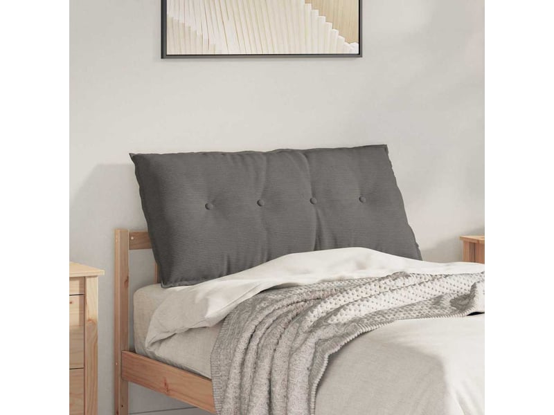 Coussin de dos, coussin de dossier gris clair 100 x 50 cm tissu en velours côtelé cf54645 - Conforama B