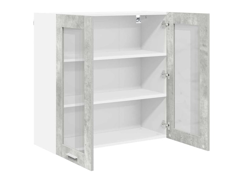 Meuble de rangement, armoire suspendue gris béton 80x31x80cm bois d'ingénierie shl8346 - Conforama E