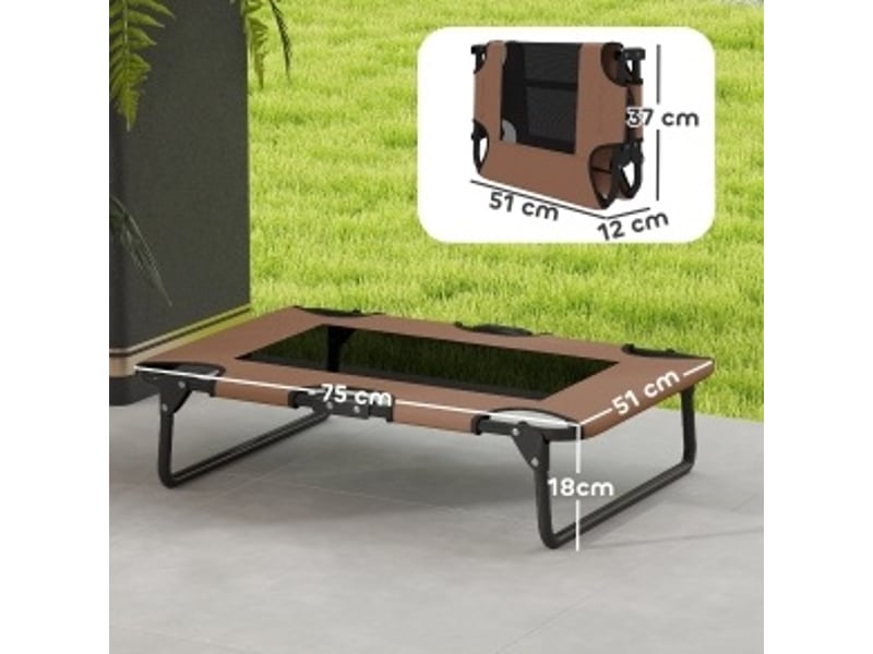  Lit enfent pliable  75 x 51 x 18 cm – marron – maille respirante, usage intérieur extérieur  - Conforama C