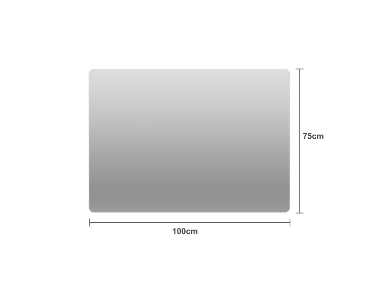  Miroir mural 100x75 cm sans cadre argenté  - Conforama E