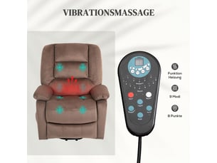 Fauteuil relax électrique  <strong></strong> Velours marron
