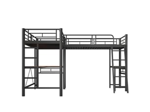 Lit mezzanine 90x200 cm <strong>ZOVIRA</strong> <strong></strong> coloris noir