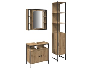 Ensemble de mobilier de salle de bain 3 pc chêne artisanal cf64286
