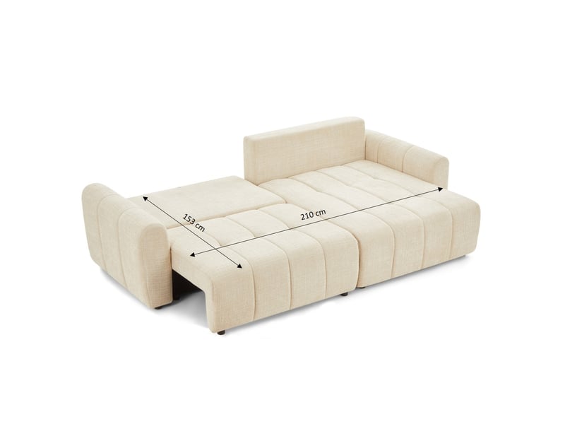  Canapé d'angle convertible et réversible jonea 4 places tissu texturé beige  - Conforama E