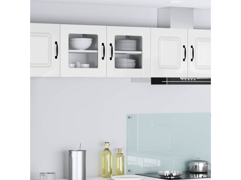  Meuble mural de cuisine, cabinet en verre mural blanc brillant 40x31x40cm shl2138  - Conforama B