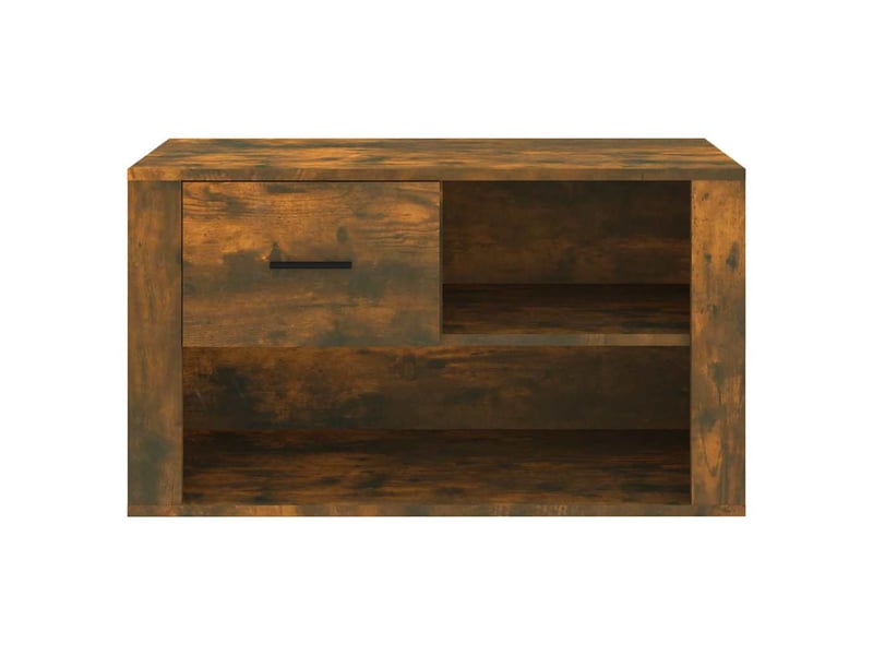  Meuble à chaussure | armoire à chaussures chêne fumé 80x35x45 cm bois d'ingénierie  - Conforama E