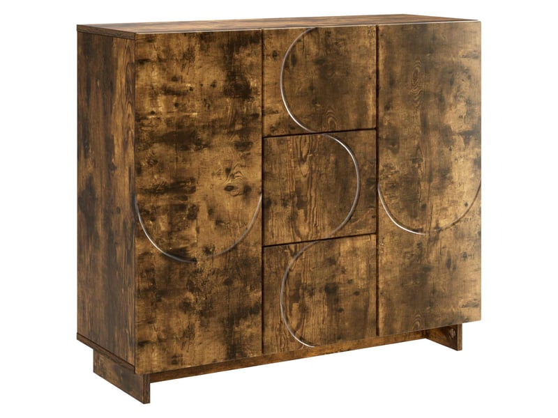 Buffet - bahut - meuble de rangement chêne fumé 85,5 x 31 x 75 cm bois d'ingénierie - Conforama A