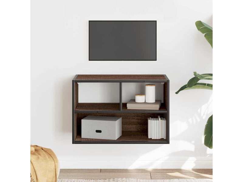  Meuble tv - banc tv - meuble de rangement chêne brun 60x31x39,5 cm bois d'ingénierie et métal  - Conforama C