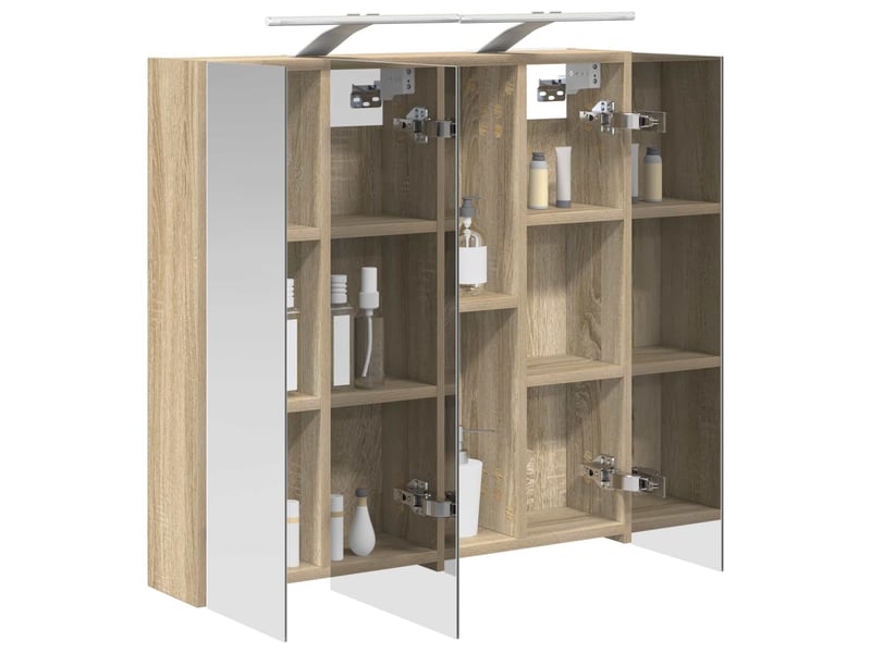  Amoire de salle de bain, meuble de salle de bain avec miroir chêne sonoma shl2586  - Conforama C