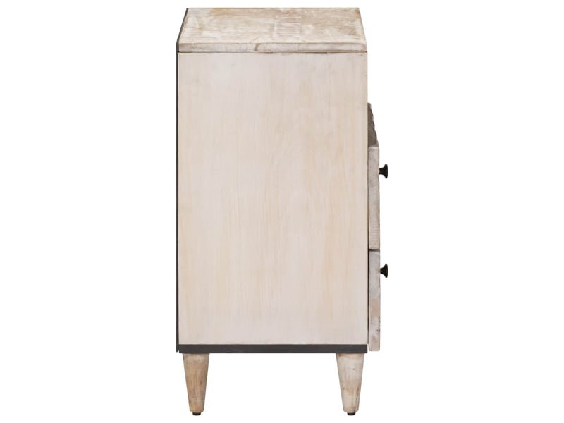  Table de chevet - table de lit blanc 50 x 33 x 60 cm bois de mangue massif  - Conforama C
