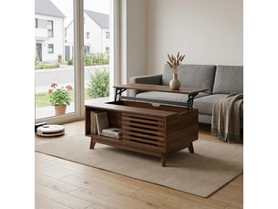Table basse rectangulaire coloris bois foncé <strong>URBAN MEUBLE</strong> <strong></strong> - 100 cmx100 cm
