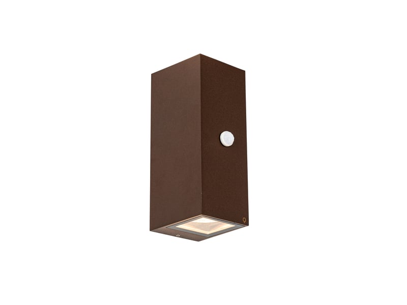 Applique marron rouille 2 lumières gu10 ar70 ip44 avec détecteur de mouvement - baleno  - Conforama A