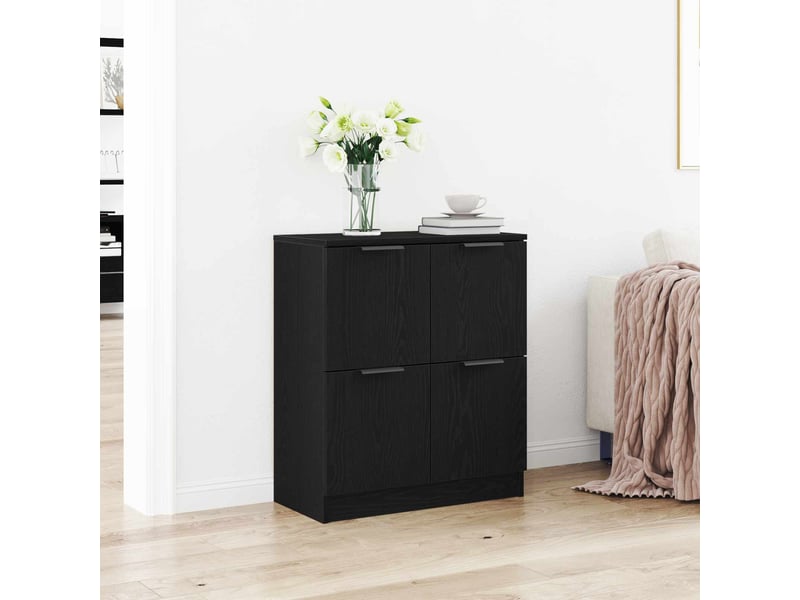  Buffet - bahut - meuble de rangement chêne noir 60 x 30 x 70 cm bois d'ingénierie  - Conforama B