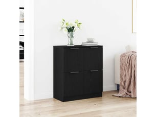 Buffet - bahut - meuble de rangement chêne noir 60 x 30 x 70 cm bois d'ingénierie