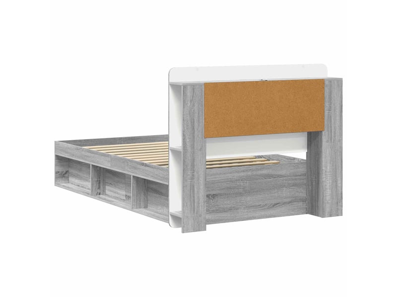  Lit simple- lit adulte -  cadre de lit avec rangement sonoma gris 100 x 200 cm  - Conforama D