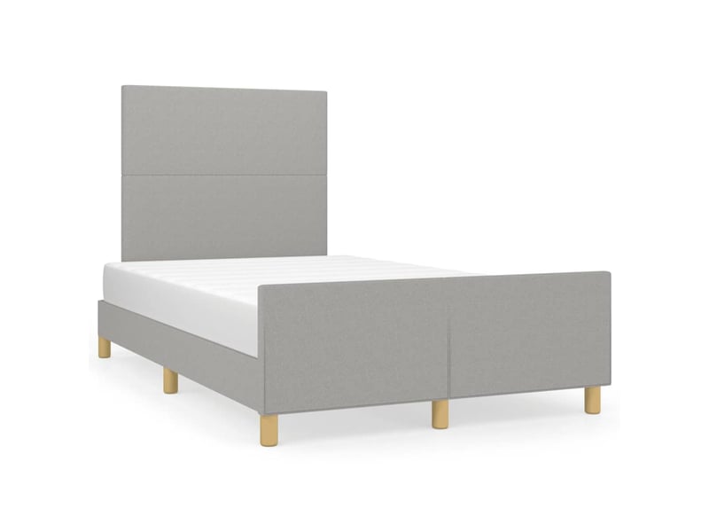  Lit double- lit adulte -  cadre de lit sans matelas gris clair 120x190 cm tissu  - Conforama A