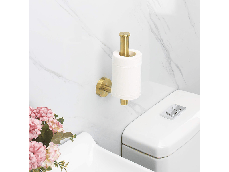  Porte-papier toilette mural en acier inoxydable 304, antirouille, pour salle de bain (or brossé)  - Conforama D