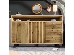 Buffet 2 porte(s) 3 tiroir(s) <strong></strong> <strong></strong> - 120 cm coloris naturel