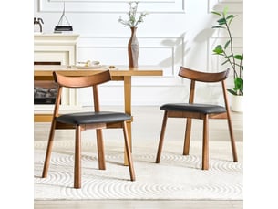 Lot de 2 chaises de salle à manger 49 cm, chaise cuisine scandinave, ergonomique, style nordique, chaise en bois, noir, bois