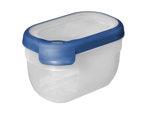 Curver boîte alimentaire rectangulaire multi usage 0,75l en polypropylène 100% recyclé, 15x10x9,3 cm, adapté au micro-ondes, lave-vaisselle, congélateur- bleu