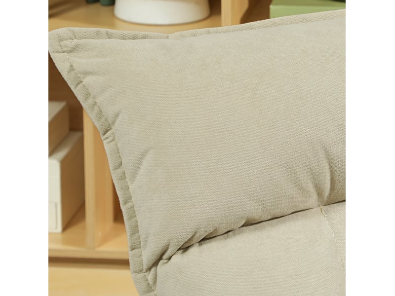  Fauteuil de sol 70x62x95 cm pivotant 360° à dossier réglable beige  - Conforama C