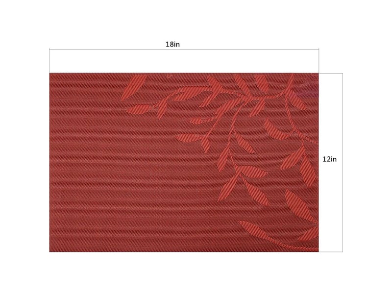  Sunxury – lot de 8 sets de table antidérapants en pvc – lavables et résistants à la chaleur jusqu'à 85 °c – 45×30 cm – pour salle à manger rouge  - Conforama D