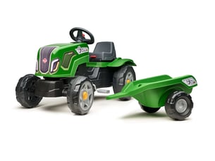 Tracteur enfant terra maxx vert avec remorque 2 à 6 ans - falk
