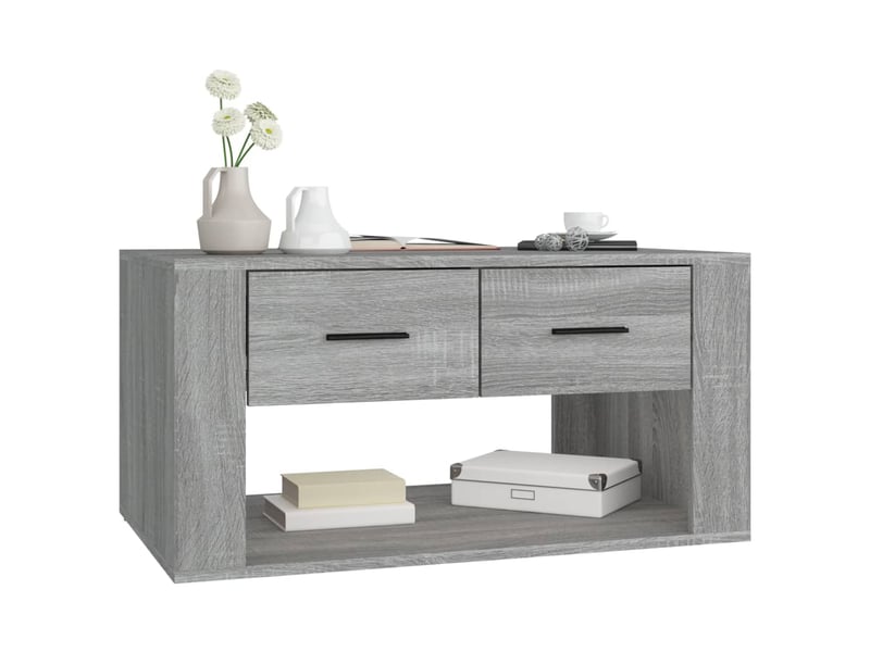  Table basse, table d'appoint, table de salon sonoma gris 80x50x40 cm bois d'ingénierie  - Conforama D